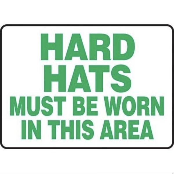 Accuform SAFETY SIGN HARD HATS MUST BE WORN MPPE519XT MPPE519XT - main